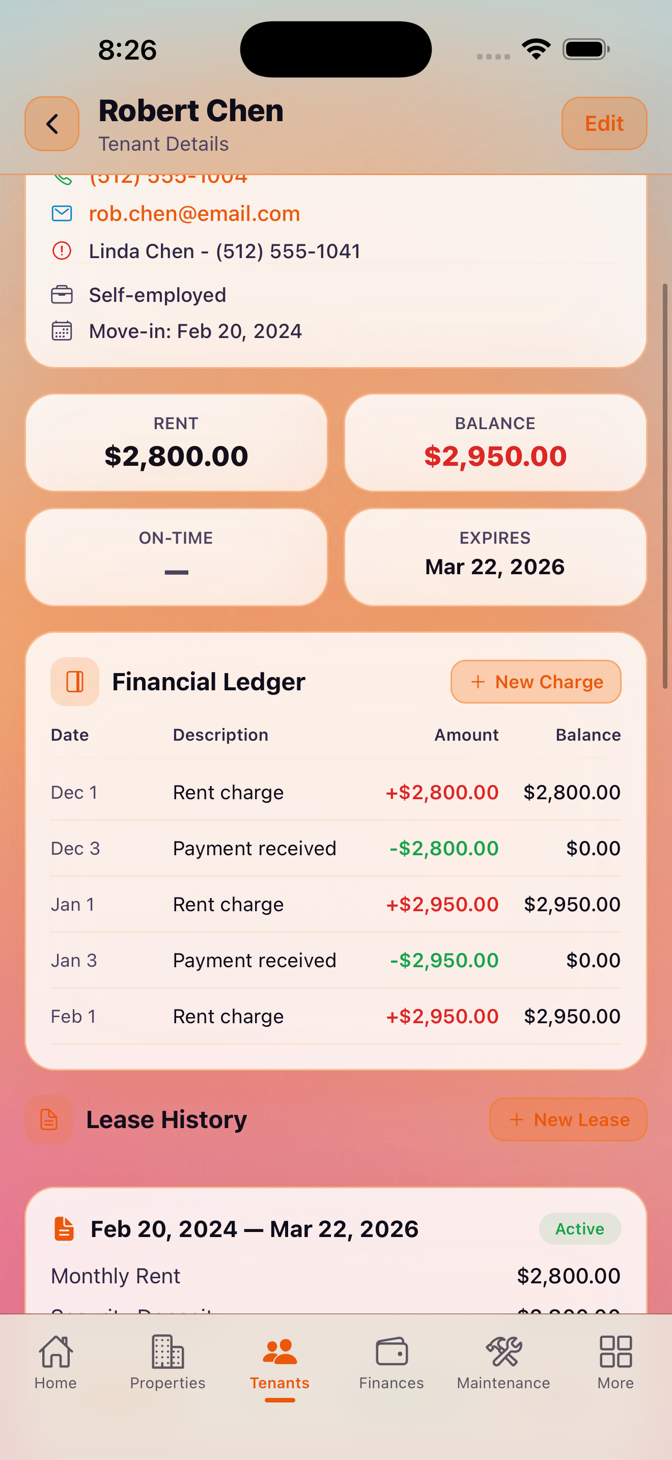 KeyLoft Tenant Details
